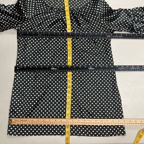 JONATHAN MARTIN Women’s Black & White Polka Dot Top Size Small - Picture 5 of 9